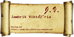 Jambrik Viktória névjegykártya